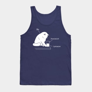 Glass Graphic - Optimist and Pessimist - Funny Cat Tank Top